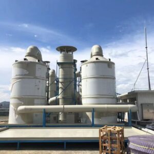 Waste air purification device wet scrubber system