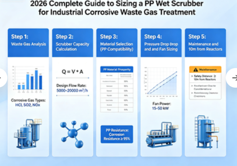 2026 complete guide to size a PP wet scrubber for industrial corrosive waste gas treatment