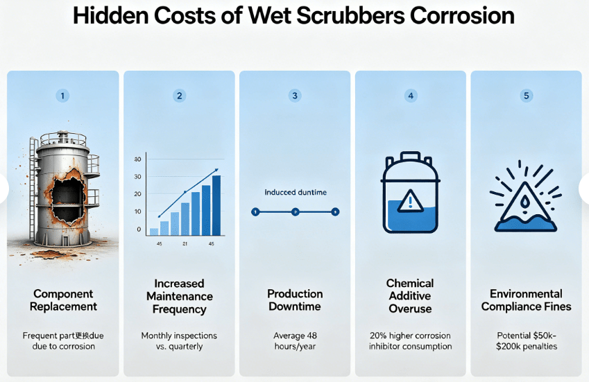Hidden costs of wet scrubbers corrosion comparison PP vs SS